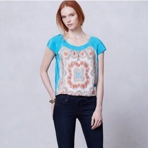 Anthropologie Mouline Soeurs Silk Scarf Top